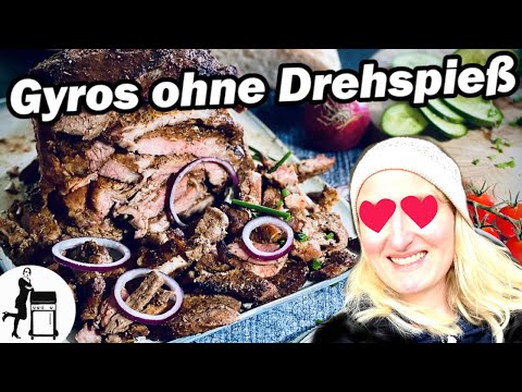 Gyrosspieß grillen | ohne Drehspieß oder Rotisserie | Die Frau am Grill
