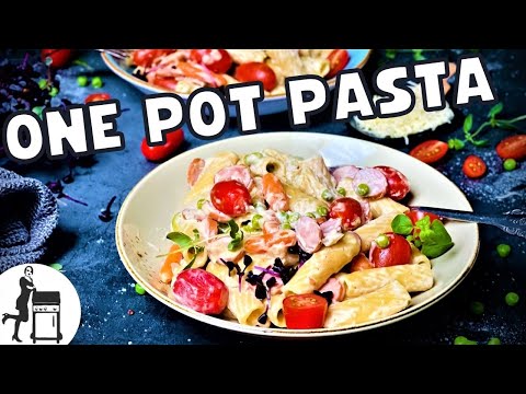 One Pot Pasta | schnelles &amp; cremiges Party- &amp; Familienrezept | Die Frau am Grill