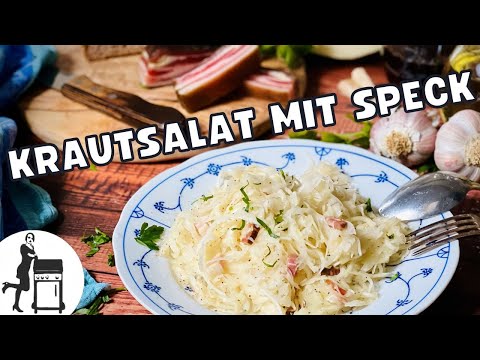 Krautsalat mit Speckwürfel und Kümmel