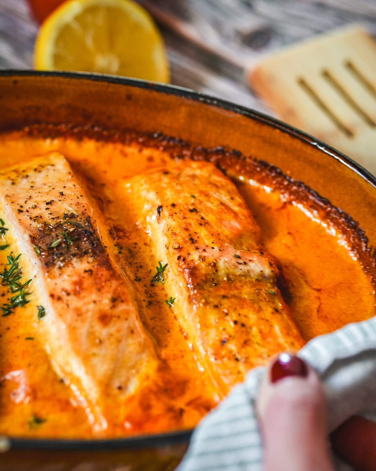 Lachs-Sahne-Gratin mit