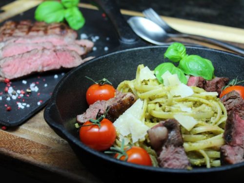 Steak Pasta Rezept - die frau am grill