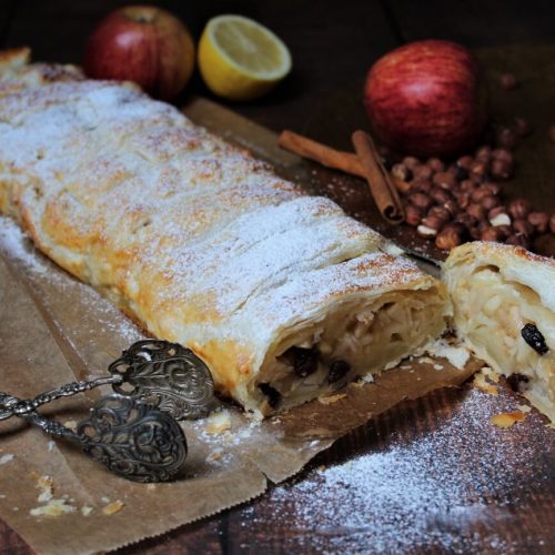apfelstrudel mit blaetterteig - rezept - die frau am grill