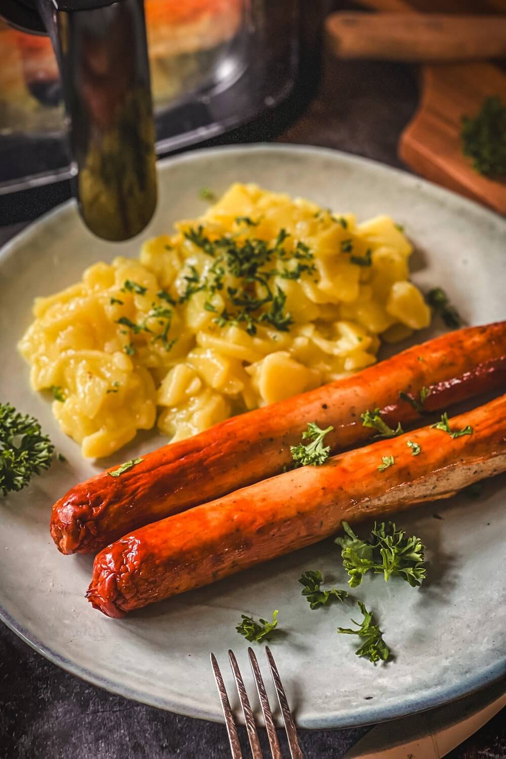 bratwurst in der heissluftfritteuse