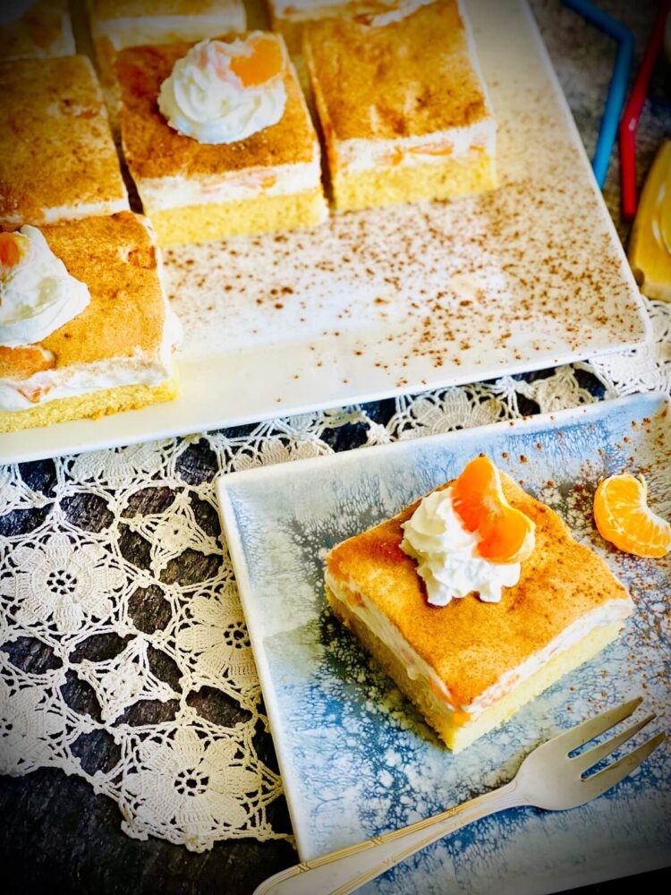 Cremiger Fantakuchen mit Mandarinen