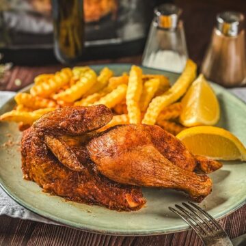 ganzes haehnchen in der heissluftfritteuse