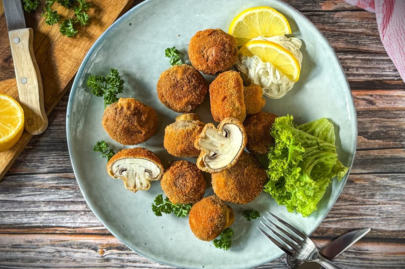 Gebackene Champignons mit Sauce Tartare