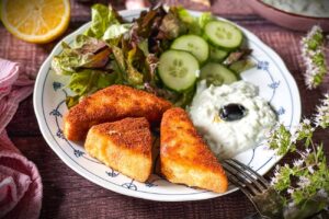 gebackener feta saganaki rezept