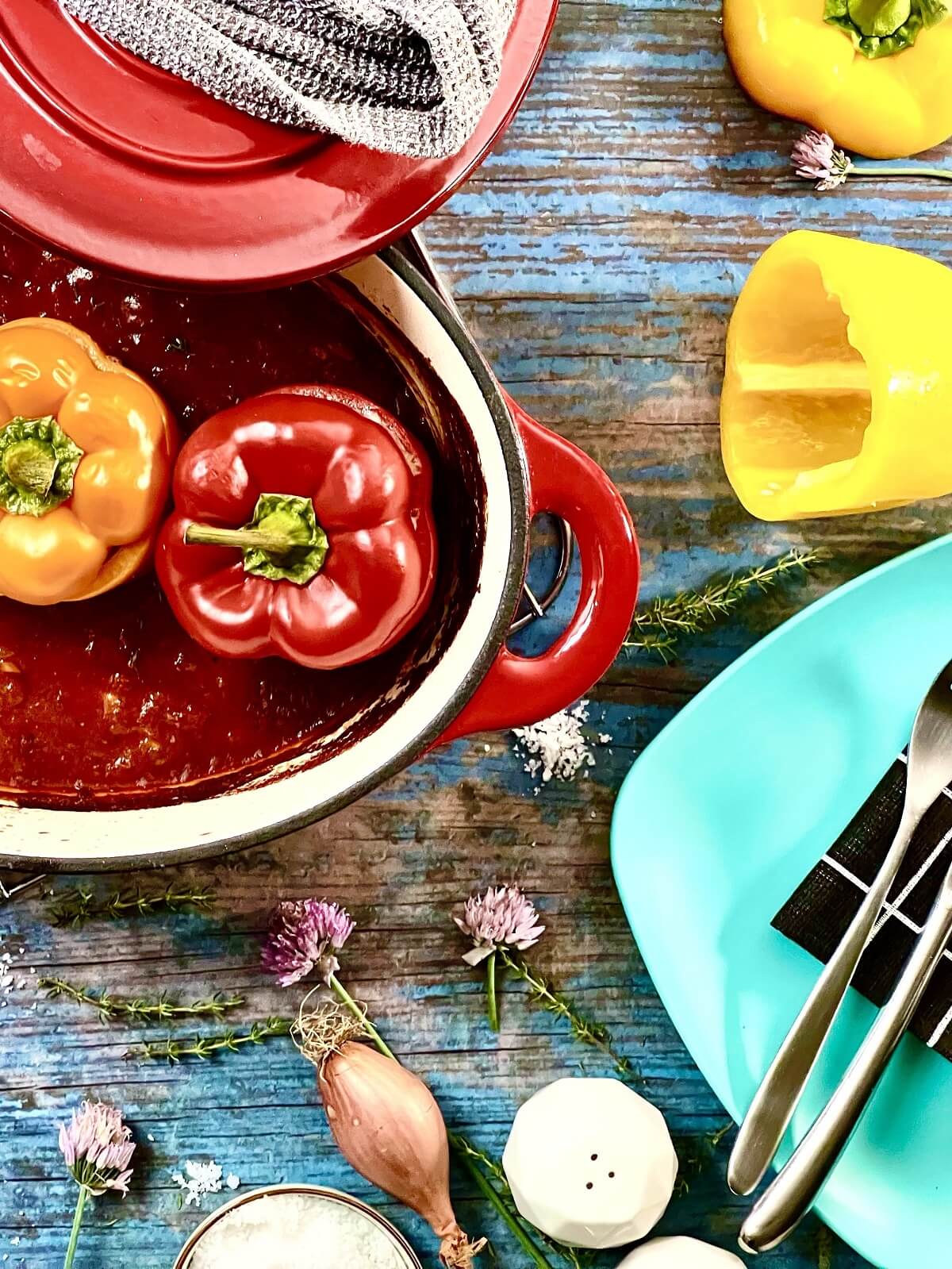 gefuellte paprika mit hackfleisch