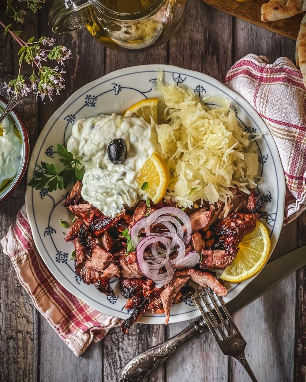 gyros mit krautsalat
