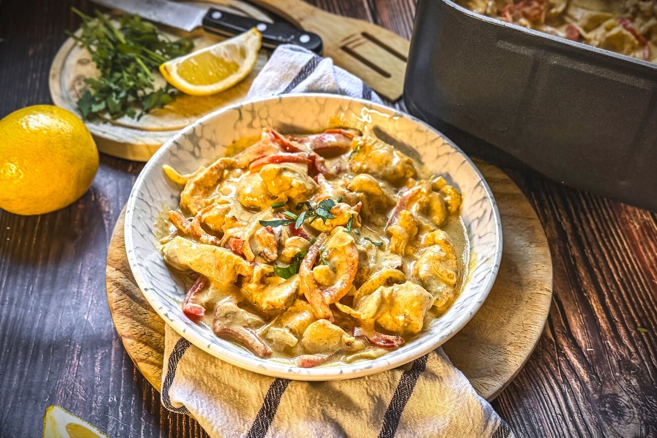 Hähnchengeschnetzeltes Heißluftfritteuse | cremig und zart