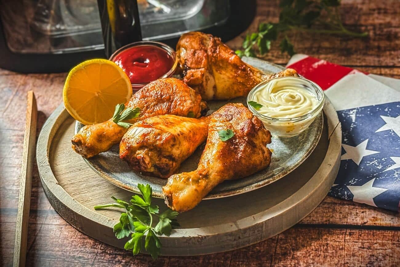 Hähnchenunterschenkel im Airfryer | kross & saftig