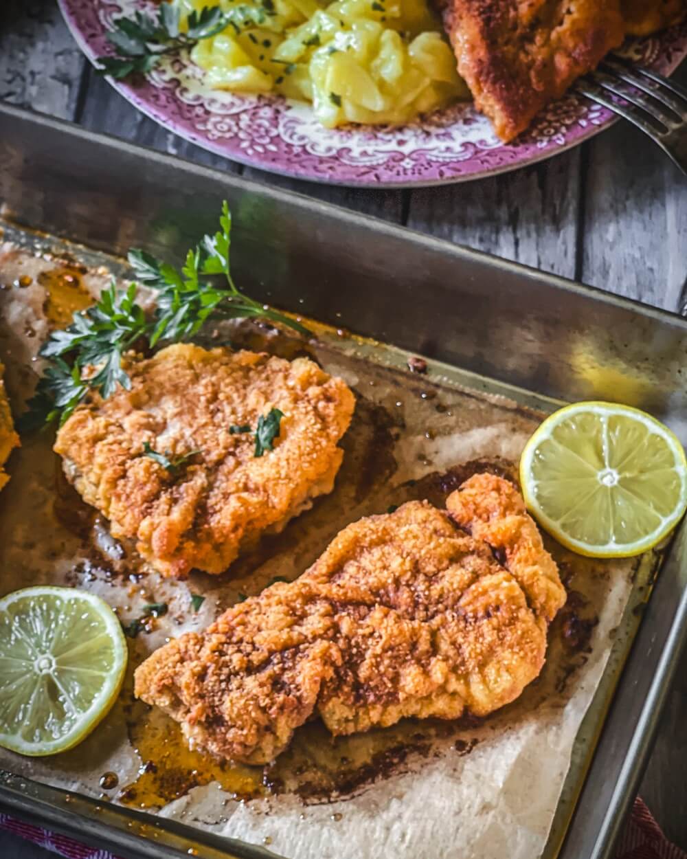 knusprige backofen schnitzel