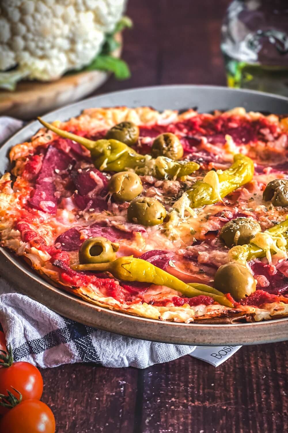 low carb blumenkohl pizza