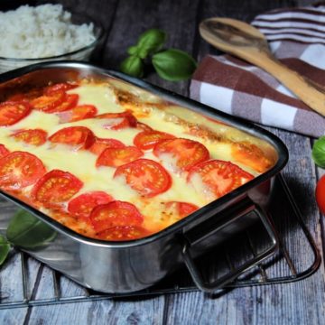 ofenschnitzel toskana mit tomate mozzarella
