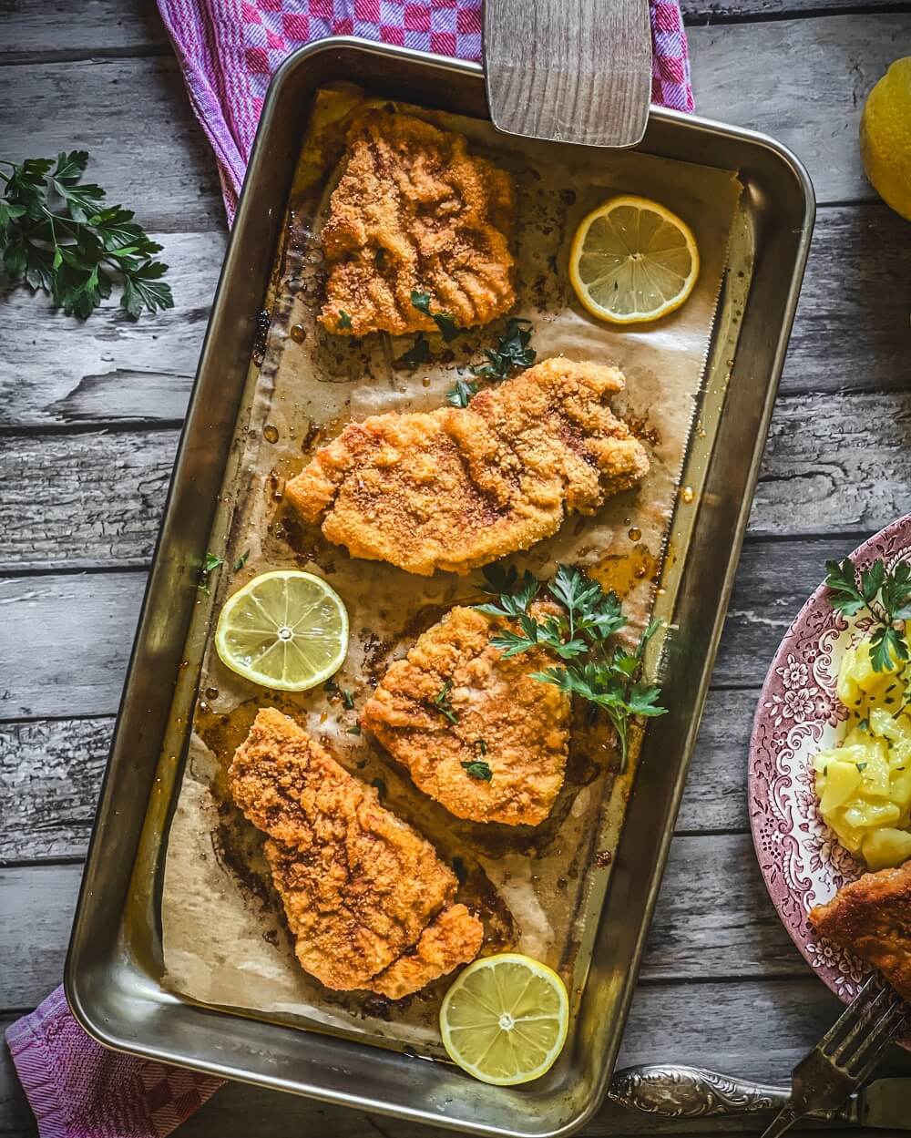 panierte schnitzel aus dem backofen