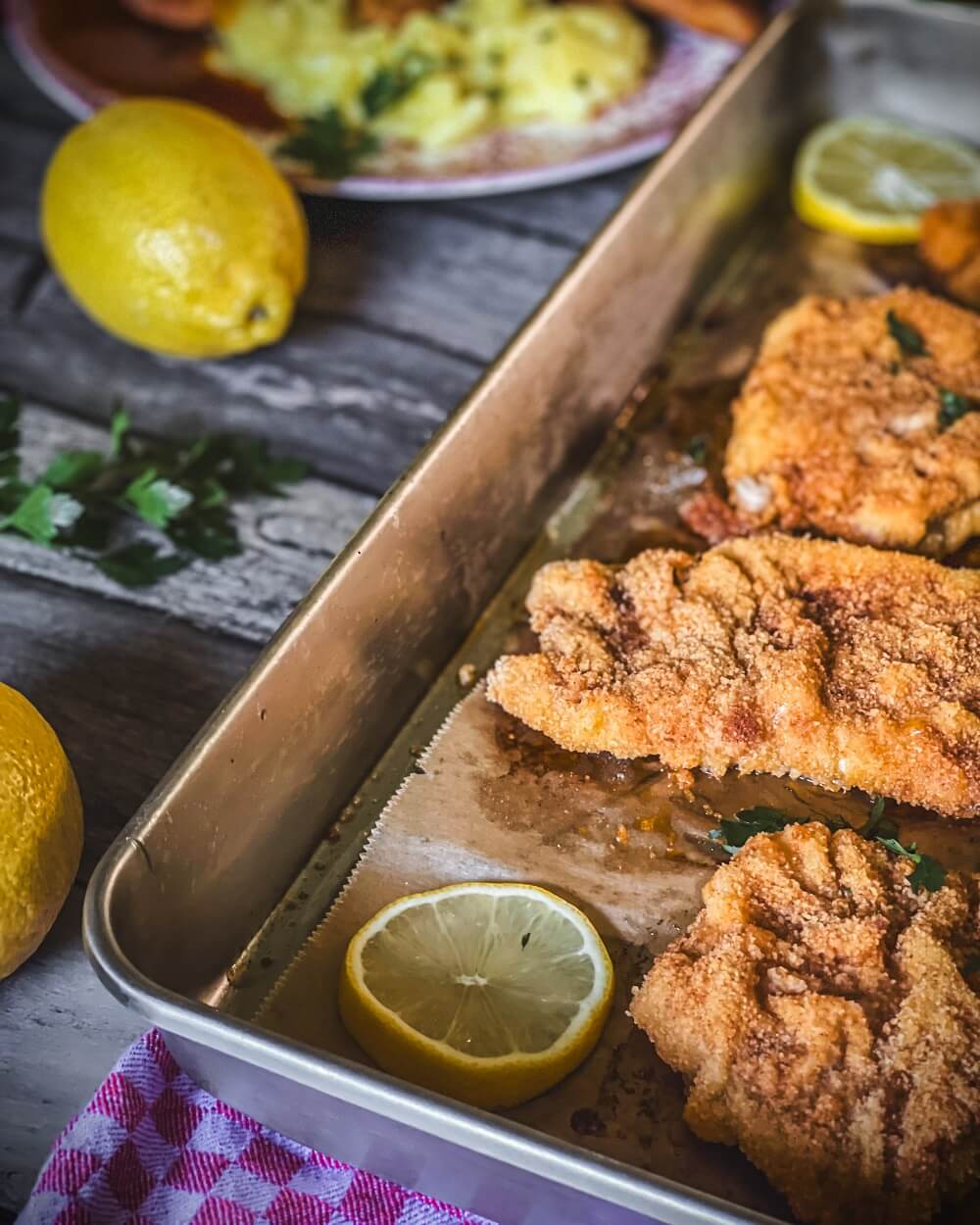 panierte schnitzel im backofen rezept