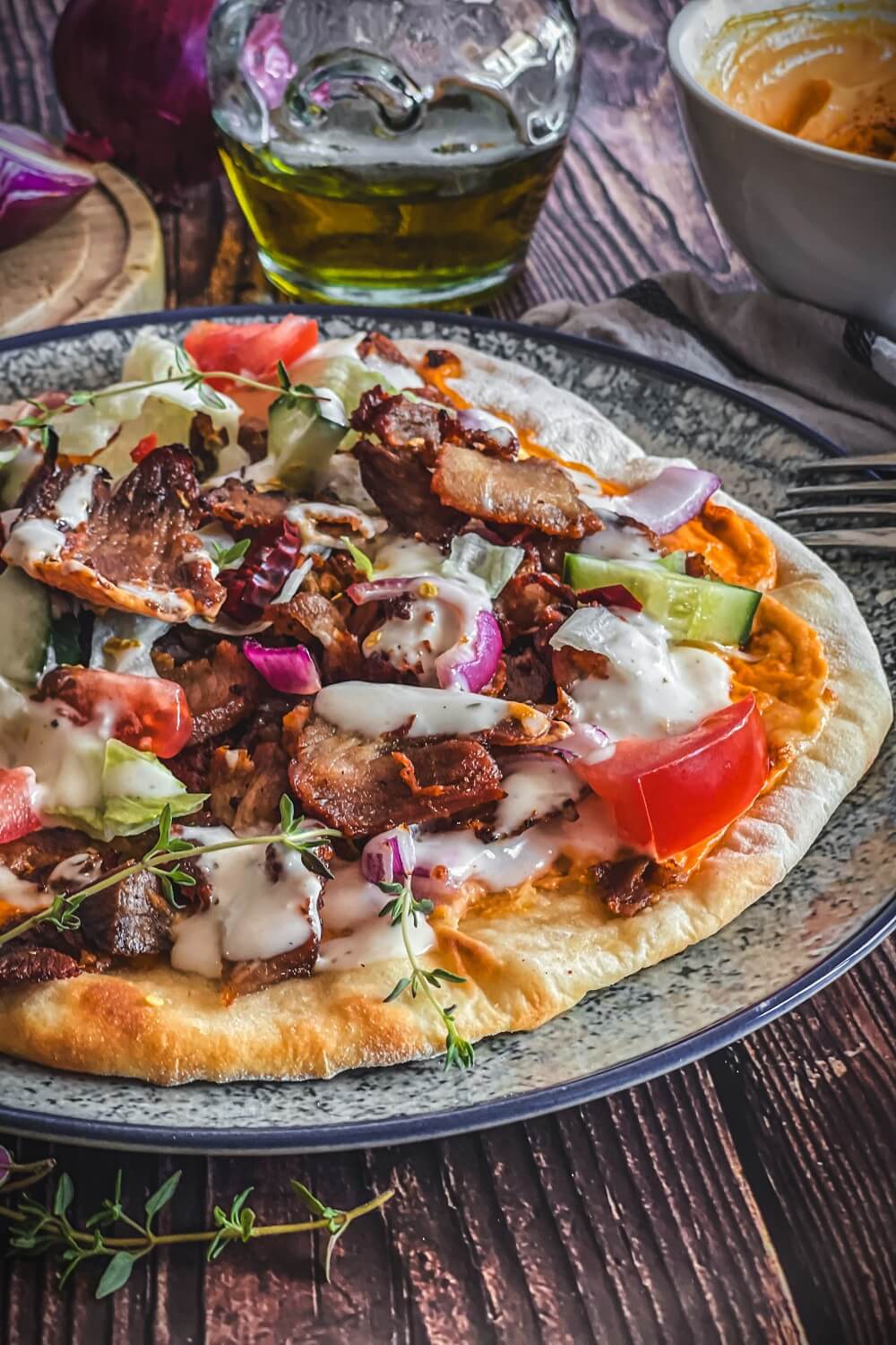 pizza mit doener fleisch