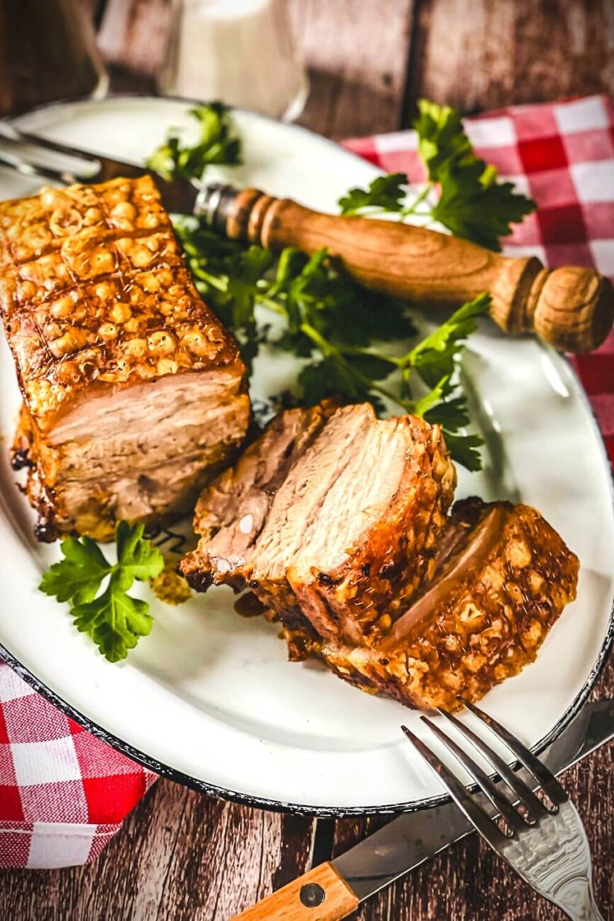 Schweinebauch in der Heißluftfritteuse