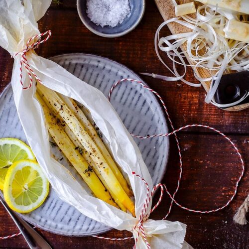 spargel im backpapier