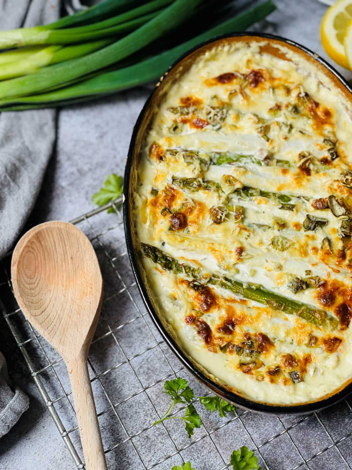 spargelauflauf mit kaese ueberbacken