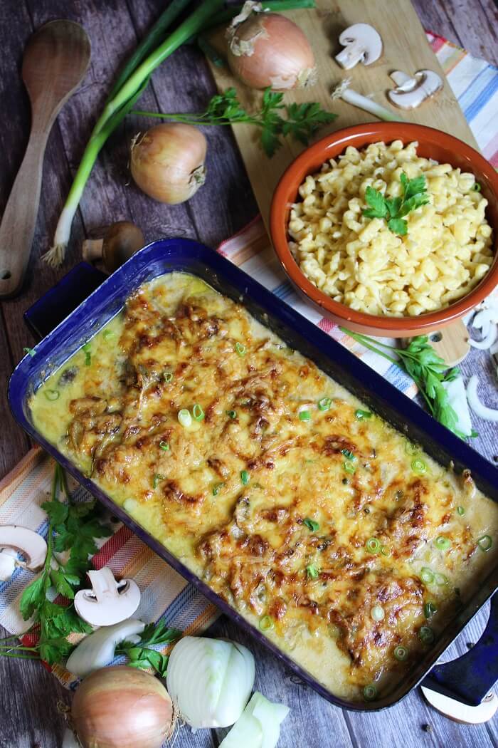 Zwiebelschnitzel Aus Dem Ofen Ohne Tüte Zwiebelschnitzel mit Sahne aus dem Ofen